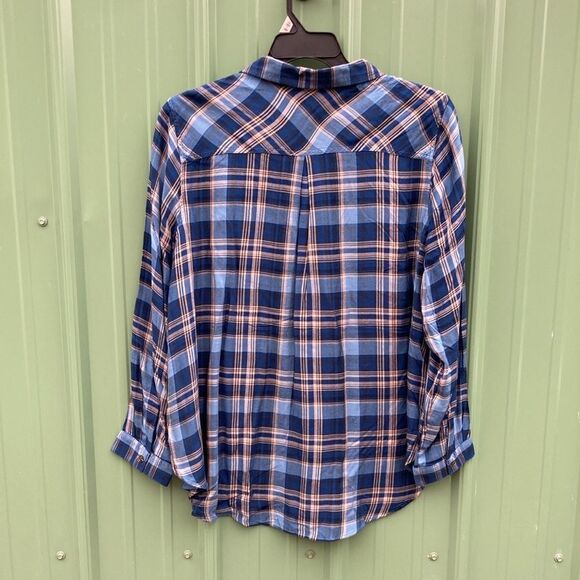 Women's Plus Soft Plaid Flannel Button-Down Shirt, Size 1X - Picture 3 of 8